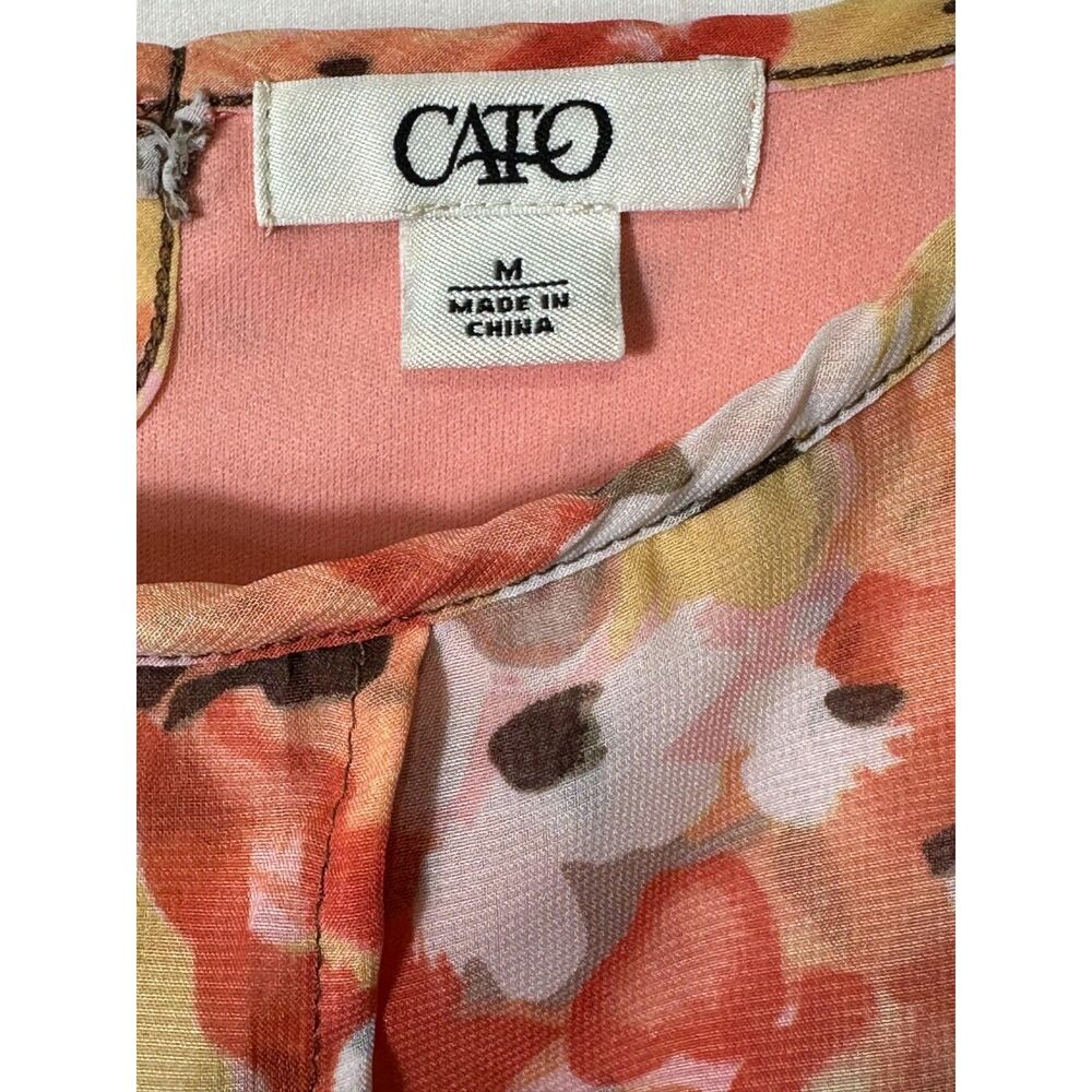 Cato Women's Floral Maxi Dress with Adjustable Straps Ruffle Bodice, Size M - Picture 3 of 5